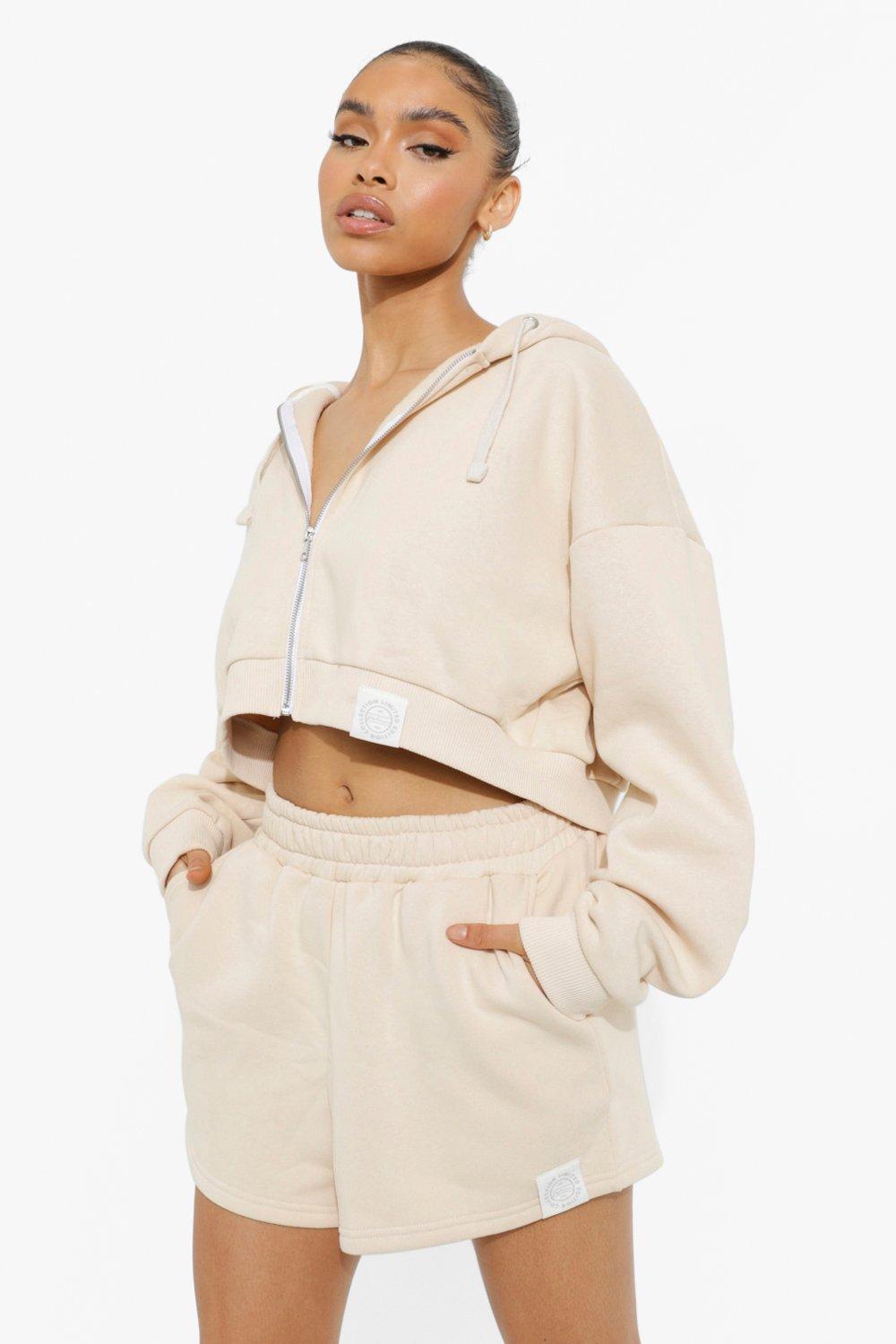 womens tracksuit cropped hoodie